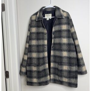 Vintage Eddie Bauer Plaid Sherpa Coat